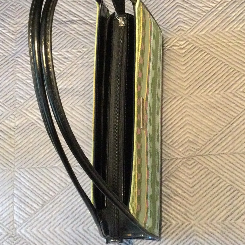 kate spade New York black and green leather and canvas shoulder bag for women - Picture 9 of 11